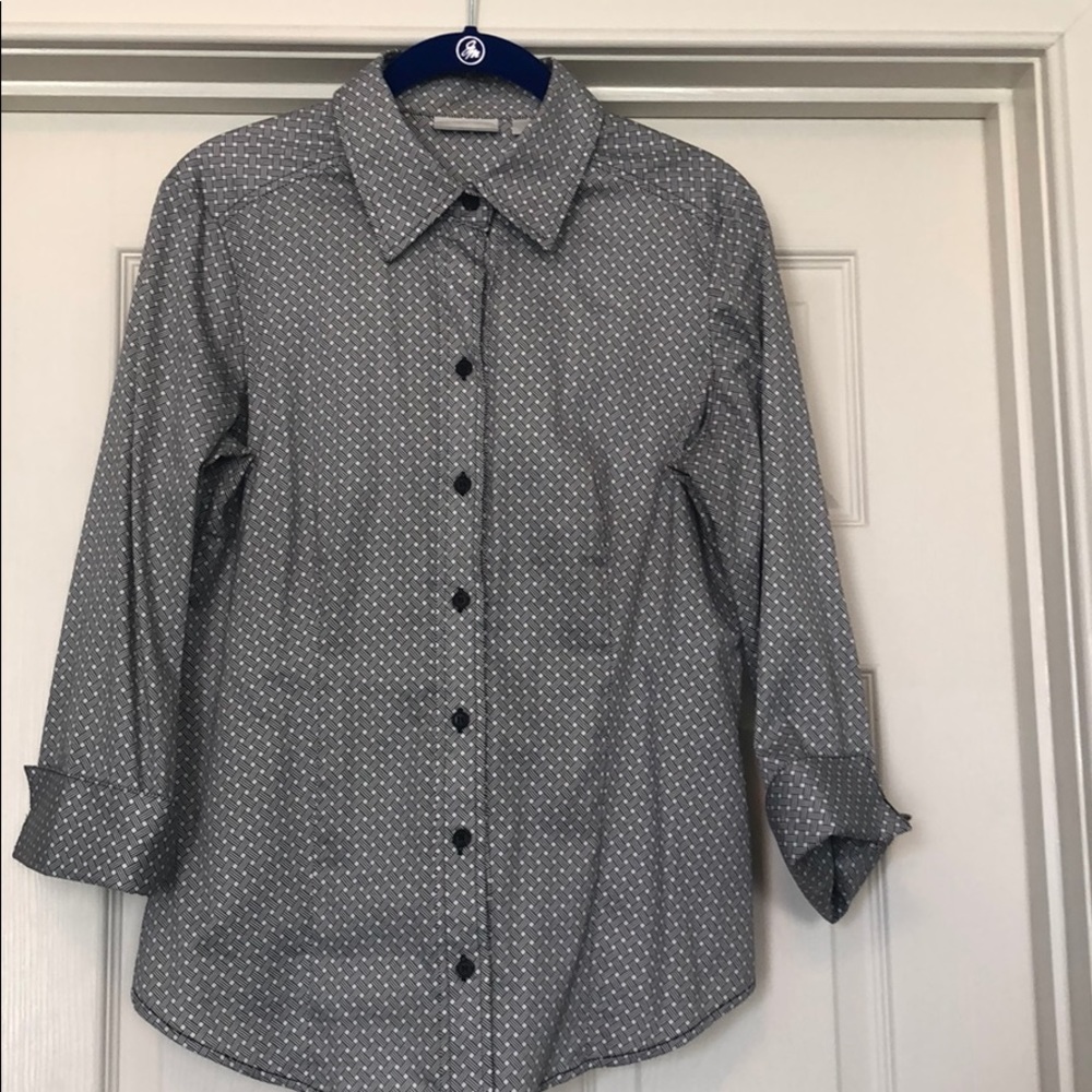Black and white button down shirt
